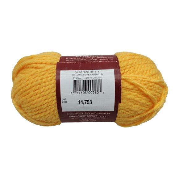 Mixed Lot of 2 Charisma by Loops & Threads Acrylic Yarn Dark Purple #3 Yellow #1 - Picture 10 of 11